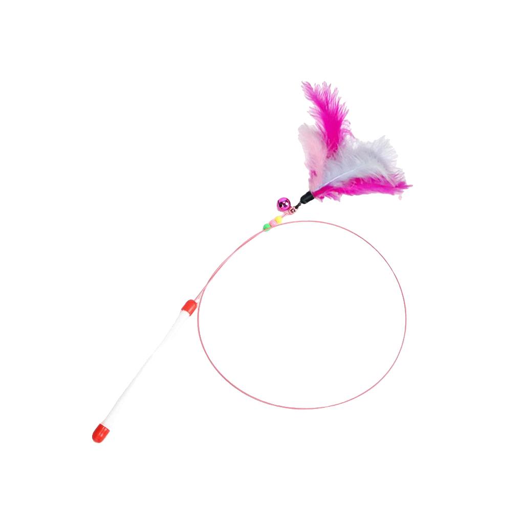 90cm Interactive Cat Toy Toys with Bell Steel Wire Lightweight Playing Rod Beautiful Cats Teaser Stick