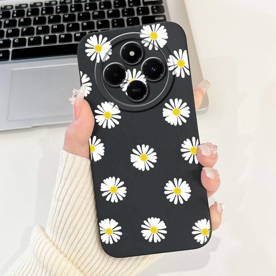 Für Xiaomi Redmi 14C Hülle Stylische Sonnenblume Hübsche Mädchen Rückabdeckung Weiche TPU Handyhülle Für Xiaomi Poco C75 C 75 Redmi14C Fundas