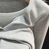 Color-block Women's Long-Sleeve Faux Two-Piece Slim Top for Spring, Autumn, and Winter