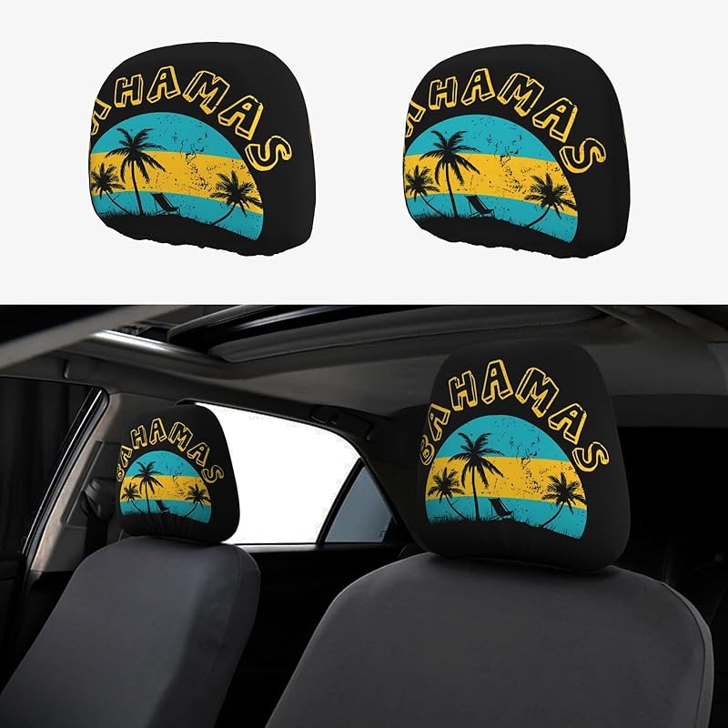 Cartoon Cute Eyes Car Headrest Covers 2 Pack Car Seat Head Rest Cover Auto Elastic Seat Coverings Vehicle Interior Accessories Protector Universal