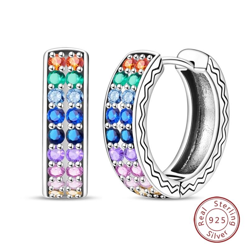 New 925 Silver Colorful Butterfly Dragonfly Iris Flower Earrings For Women Fashion Birthday Party Jewelry Gifts