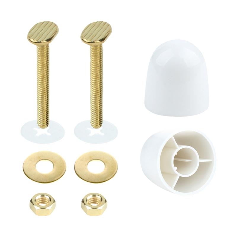 

Rustproof Toilet Floor Screw Set Copper Fasteners With Snap On Covers Universals Bathroom Hardware Upgrades Accessory белый