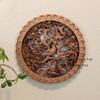 1pc Chinese Woodcarving Ornaments Solid Wood Carving Crafts Living Room Wall Decoration Home Accessories Wall Decorations