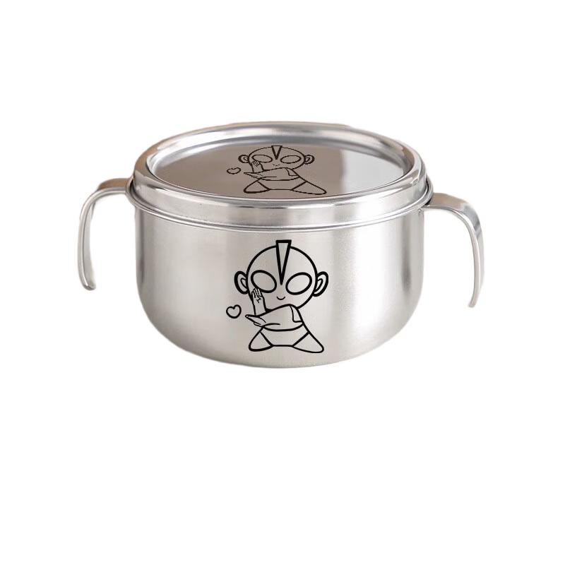 

ZISIZ Diga 304 Stainless Steel Children s Anti-scald Bowl with Lid