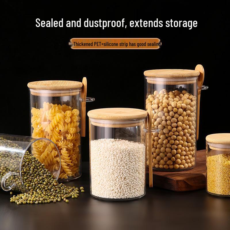 Großes Glasvorratsglas für Kaffeebohnen, Snacks, Vollkornprodukte, Trockenwaren und Tee
