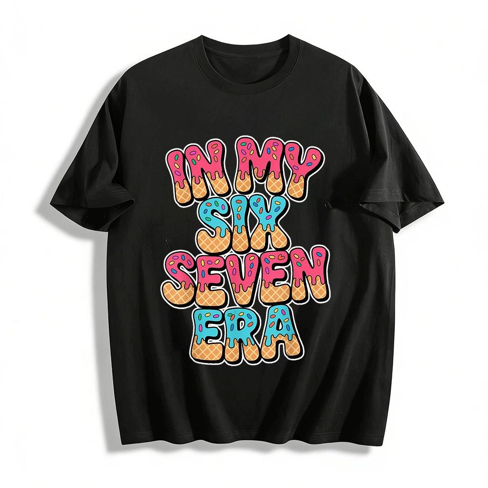 

In My Six Seven Era Ice Cream Print Kids Casual Top Pure cotton T-shirt XXS