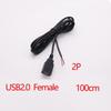1Pcs USB Type C Micro  2/4 Pin Male / Female Wire Connector  Plug Socket DIY Repair Charging Power Supply Extension Cable Cords