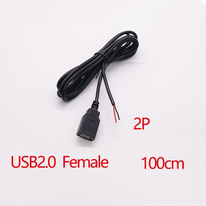 1Pcs USB Type C Micro 2/4 Pin Male / Female Wire Connector Plug Socket DIY Repair Charging Power Supply Extension Cable Cords