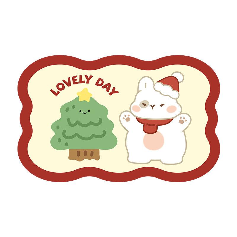 Weiche Kieselgur Weihnachts-Elemente Toilette Haushalt Fußmatte Toilette Saugmatte Badezimmer Tür Rutschfeste Fußmatte Teppich