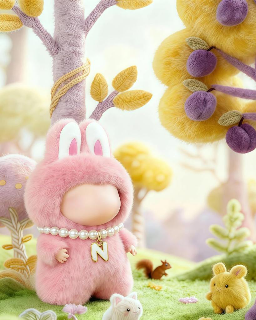 Collana con Perle Alfabeto Iniziale [N] per Labubu 4.0 Mini Labubu PIN per Amore Bambola Peluche Compatibile Accessorio Bambola (Bambola non inclusa)