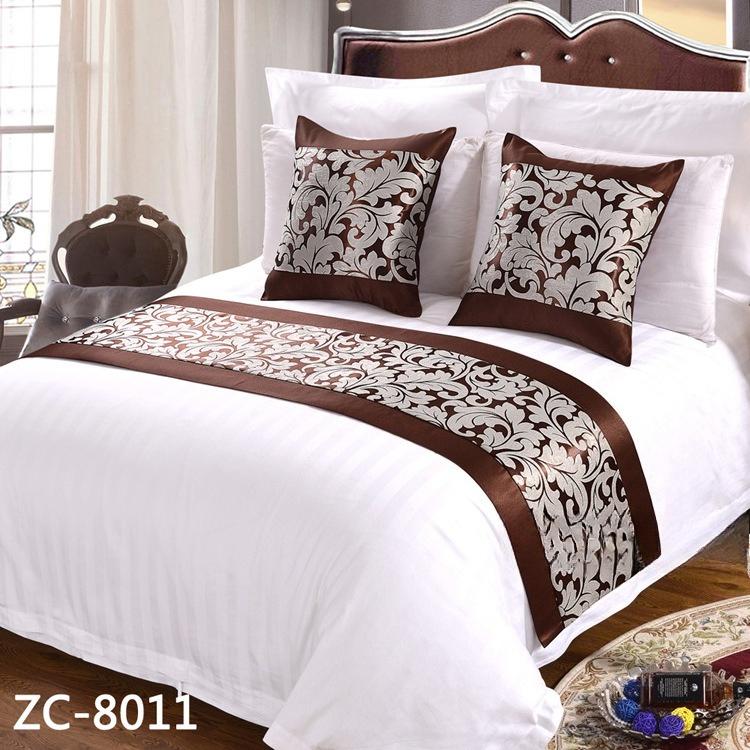 New Bed Tail Flag Decorative Cloth Home Textile Bedding Embroidered Long Strip Bed Cover Table Flag Universal in Multiple Colors