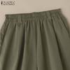 ZANZEA Women Casual Summer Elastic Waist Loose Short Pants
