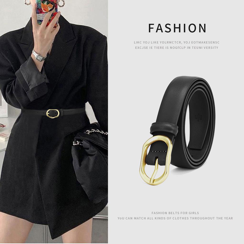 New Belt  Veterinary Leather Suit Pants  Simple Pin Buckle  Versatile Jeans  Women's Belt  Cowhide Decorative Belts  Women