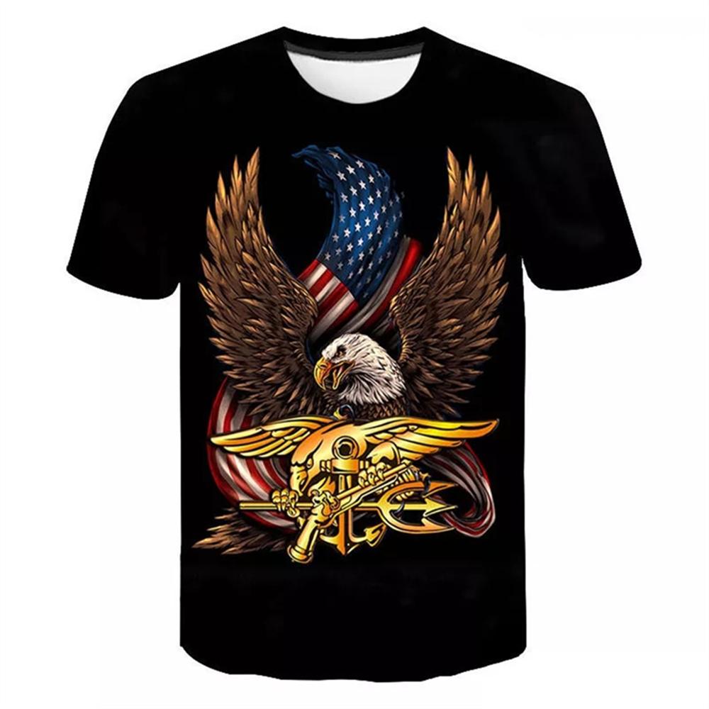 

Новые летние мужские футболки с винтажным принтом в виде орла с 3D-принтом, повседневная футболка с коротким рукавом, модные наряды в уличном стиле, свободные топы 6XL