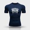 Men's Compression Printed Short Sleeve T-shirt, Athletic Workout & Running Top, Stretch, Breathable & Quick-Dry RL815