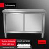 Πάγκος εργασίας κουζίνας από ανοξείδωτο χάλυβα με αποθηκευτικό χώρο συρόμενης πόρτας
