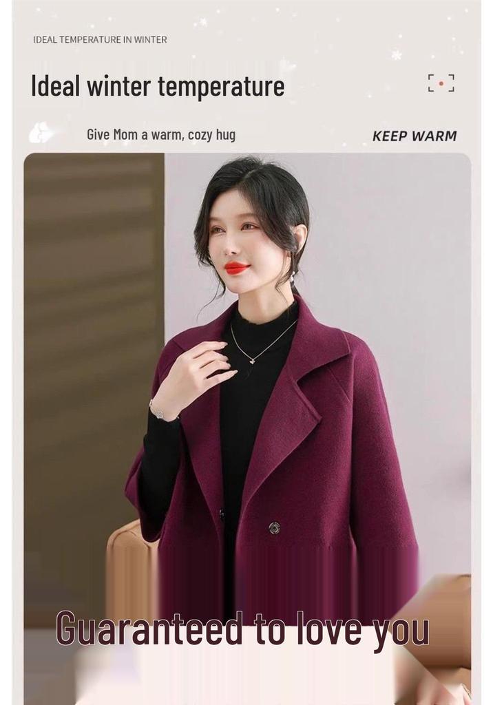 2025 Winter Plus Size Double-Sided Fleece Jacket for Middle-Aged Women - Mid-Length Autumn/Winter Coat
