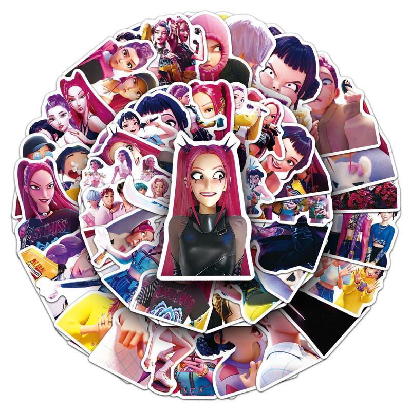 50 Stück K-Pop Dämonenjäger Aufkleber Kindergeburtstag Party Spaß Dekoration Aufkleber Handy Laptop Gepäck Wasserdicht Graffiti DIY Aufkleber