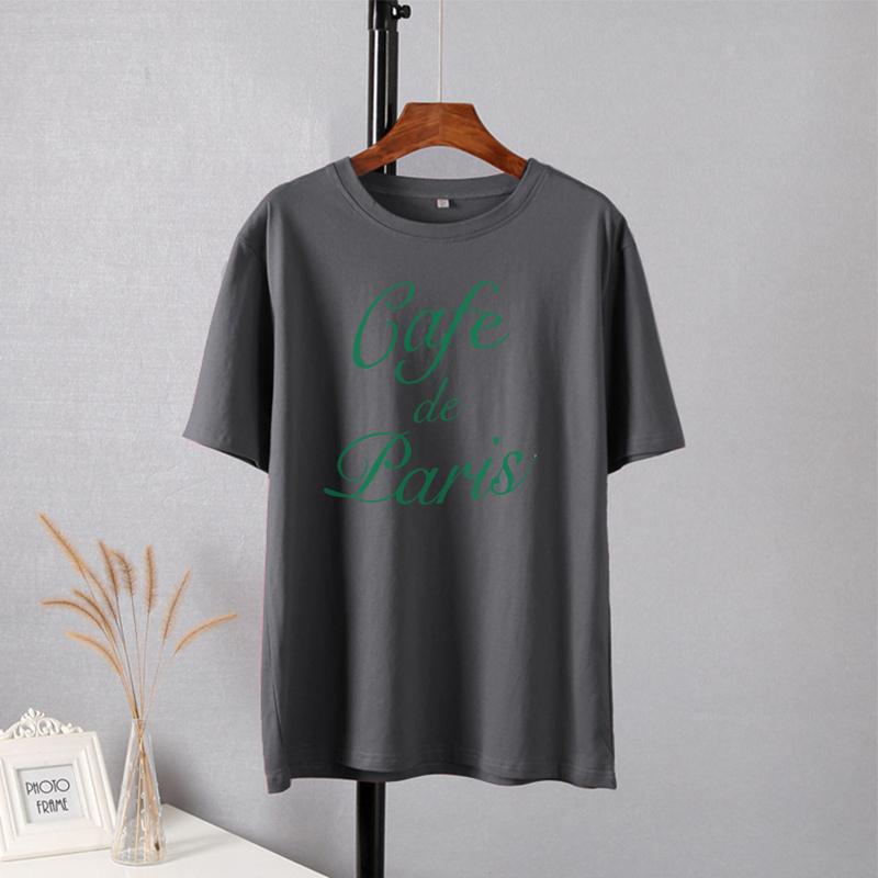 Shellsuning Mode-T-Shirts mit Buchstaben-Aufdruck für Damen, übergroß, 100 % Baumwolle, Basic-T-Shirts, Streewear-Mädchen-Top, koreanisches, schlichtes Gothic-Softtop