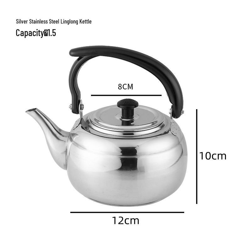 Large Exquisite Black Stainless Steel Teapot for Boiling Water and Tea, Suitable for Restaurants and Hotels