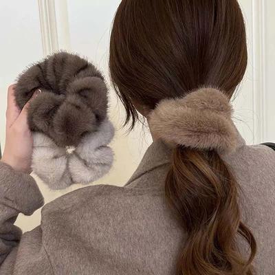 Neues Herbst/Winter Plüsch Großes Haarband für Damen Exquisites Simulations-Nerz Stirnband Scrunchies Mode Haarschmuck