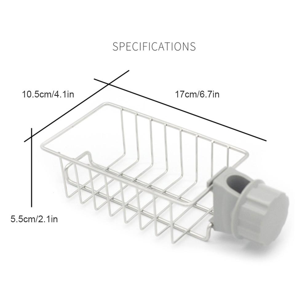 Faucet Storage Rack Stainless Steel Drain Rack with Hook for Kitchen Bathroom