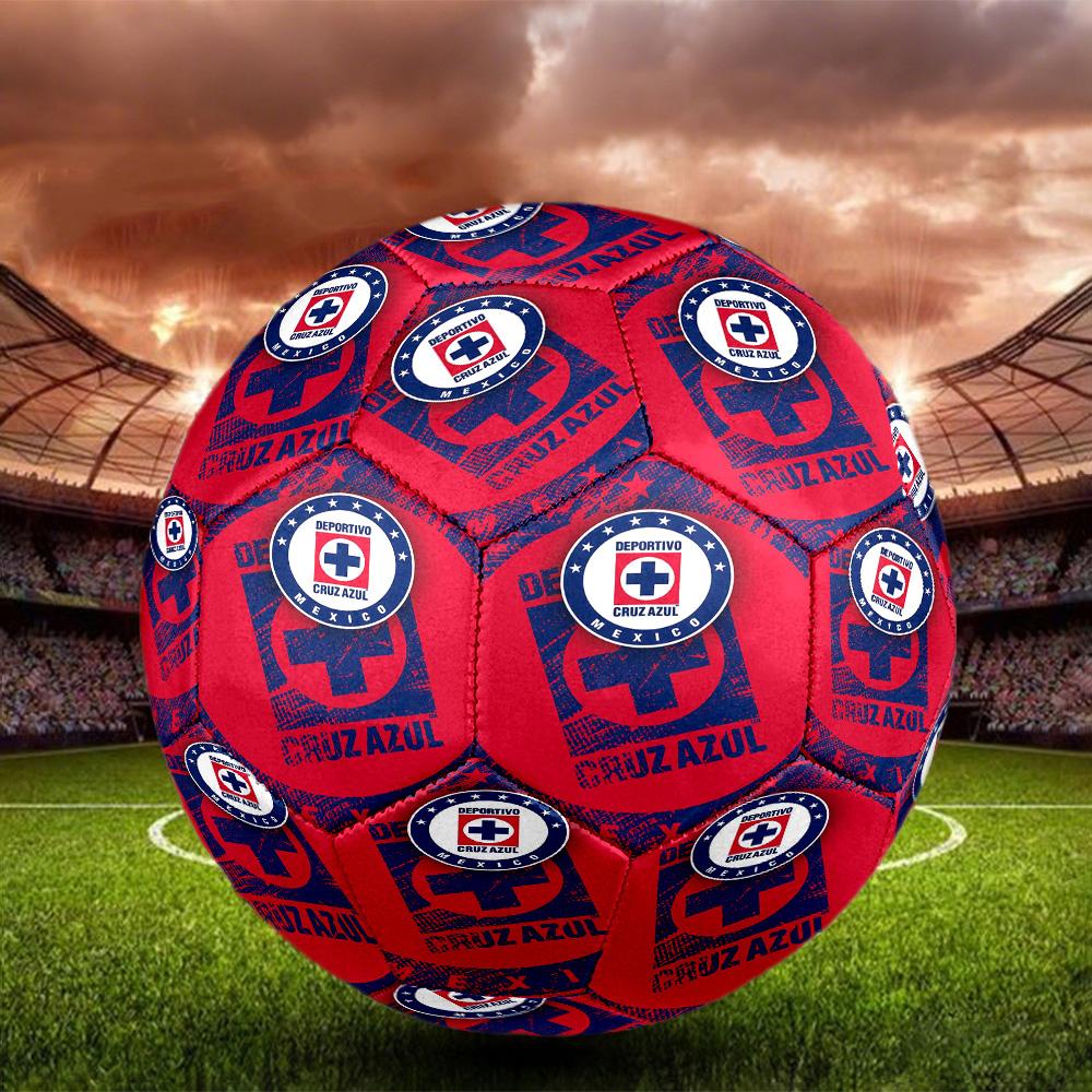 Cruz Azul Indoor Soccer Ball Size 5 Colorful All Ages Machine Stitched PVC Competition Ready Durable High-Bounce