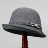 Pearl Warped Edge Fisherman's Hat for Women, Versatile In Autumn and Winter, Showing a Small Face and Cold-proof Middle-aged Basin Hat