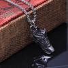 European & American Hip Hop Retro Distressed AJ Basketball Sneakers with Creative Street Style and Titanium Steel Shoe Pendant Necklace