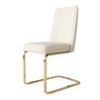 Velvet Dining Chair, Set of 2, Luxurious, Lounge Chair, Diamond Back Design, with Gold-Colored Metal Support Legs, Beige[OLD SKU:WF317940AAB]