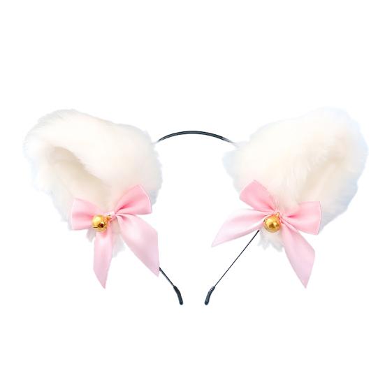 

Заколка для волос с длинными меховыми ушками, костюм в стиле аниме, заколка для волос, косплей