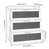 VidaXL Buffet Noir 60x30x70 cm Bois de pin massif et rotin naturel 345634