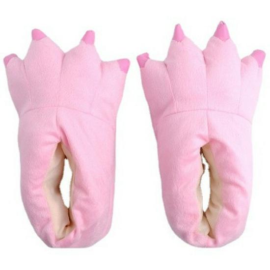 Unisex Dinosaur Claw Cotton Slippers: Cozy Autumn/Winter Velvet Heels, Large Sizes