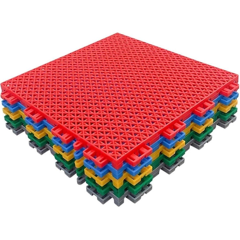 quality nonslip modular interlocking floor tiles, outdoor basketball court, weatherresistant DIY sports tiles (Rosso) 10PCS