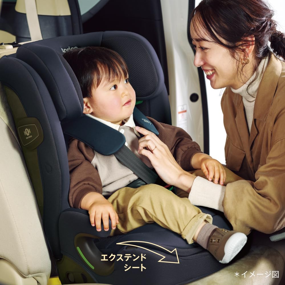 Aprica ReRide AB Child & Junior Seat with ISOFIX Mounting, Ages 15 Months To 12 Years, R129 Compliant, Long-Use Child Seat (Black) [2025 Model]