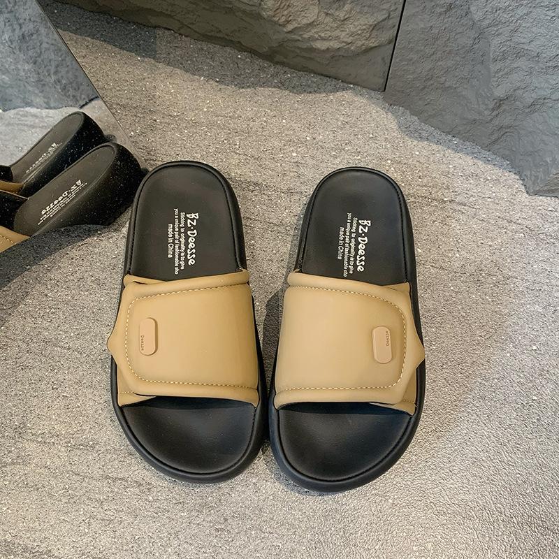 One-word Beach Sandals Women's 2025 New Thick-soled Fashion Casual with Skirts, Soft-soled Sandals Trend Shoes