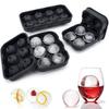 4/6 Grid Silicone Ice Cube and Ball Holder Set - DIY Ice Mold Maker for Whiskey, Cocktails
