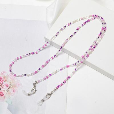 Anti-Lost Portable Eyeglass Chain Necklace Colorful Beaded Hanging Face Cover Chain Holder Glass Accessories