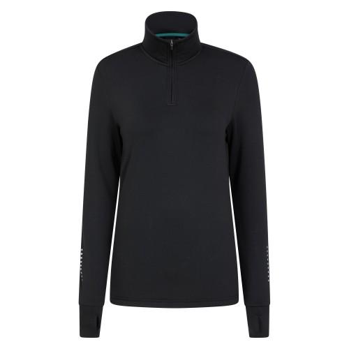 Mountain Warehouse feminino/feminino com meio zíper, manga comprida, camada intermediária de corrida 6 UK preto