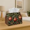 1pc Retro Floral Design Tissue Box Holder - Pomegranate Garden, Ideal for Home, Dining Area, Bedroom, Restroom, Bar, Or Office Decoration, Stylish Hol