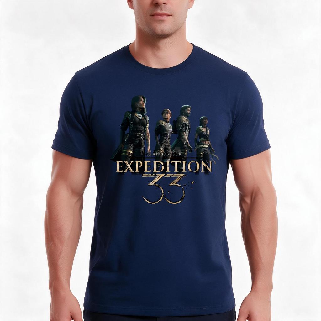 Clair Obscur Expedition 33 Squad Party Gamer Team Fan Art Tshirt Summer Casual Cotton Tee Oversized Streetwear Tops