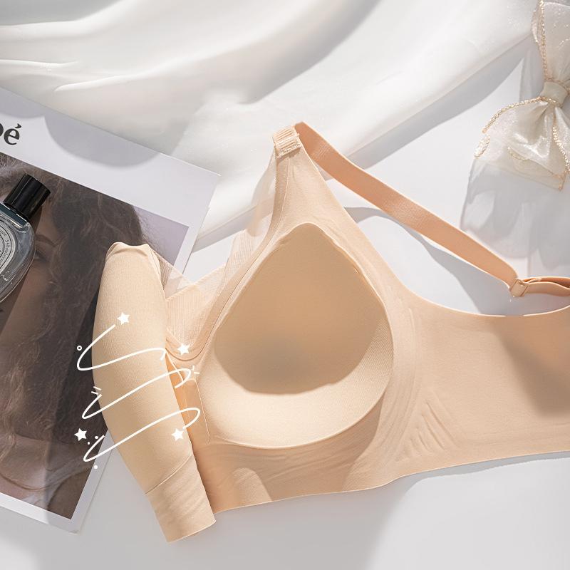 Seamless Underwear Soft Support Lifting Gather Thin Plus Size Underwear Women's Vest Style Bra Fixed Cup Collection with Adjustable Bra