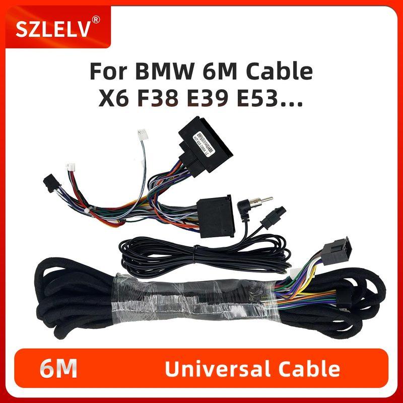 For BMW 3/5 Series E39 E46 E53 Car Radio Autoradio Player 12V Stereo 6M Power Extension Cable Harness With Integrated Antenna