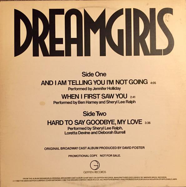 

Виниловая пластинка DREAMGIRLS ORIGINAL BROADWAY CAST And I Am Telling You Im Not Going PROA1023PROMO Geffen Records 1982 США SoulFunk Б/у