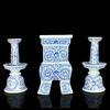 Jingdezhen Ceramic Incense Burner Blue and white porcelain candle stand Offering ornaments in front of Buddha