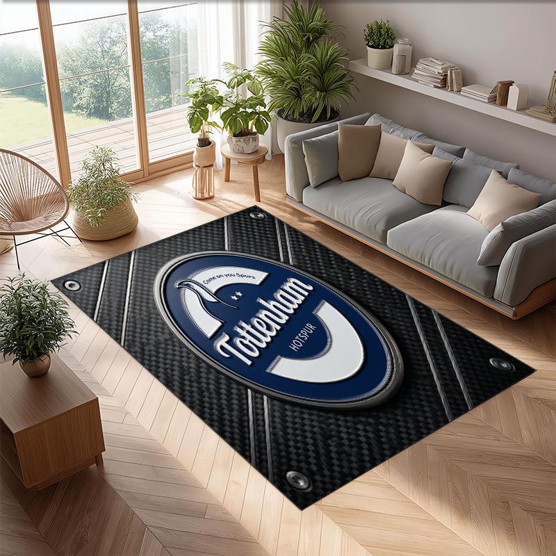 Tottenham Hotspur Bedrukte Flanellen Vloerkleed Antislip Zacht Polyester Vloerkleed Binnen Decoratie Mat voor Slaapkamer Woonkamer Bank