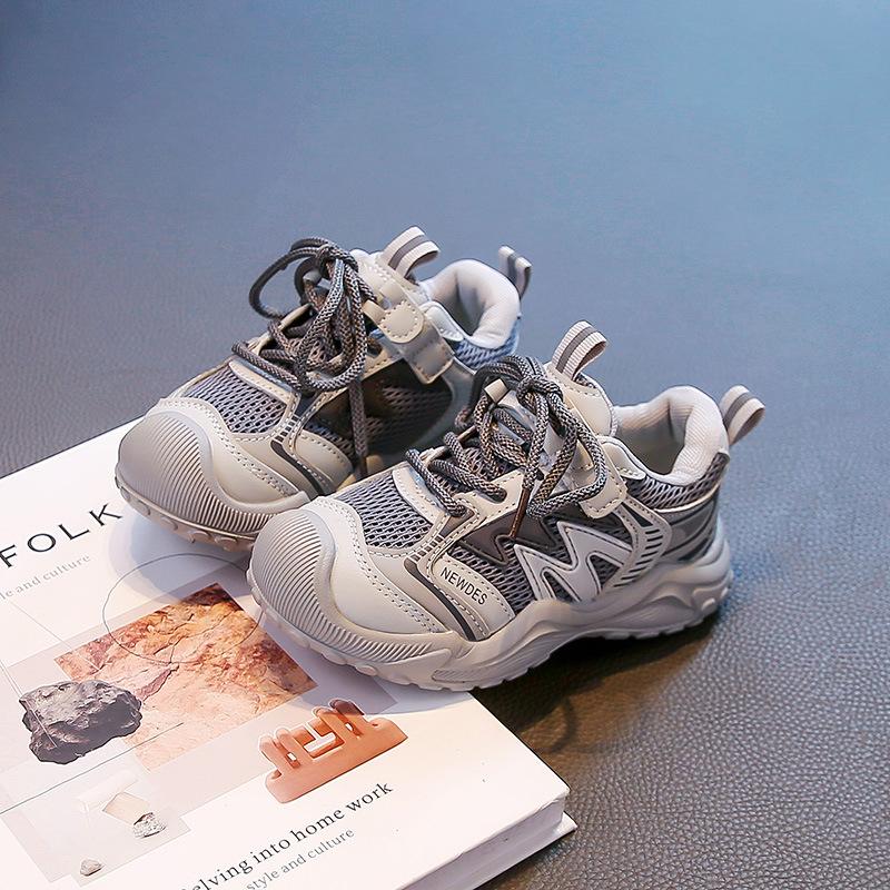 

2025 autumn breathable double net children s running shoes comfortable medium and older children s soft-soled casual shoes non-slip boys sports shoes 22