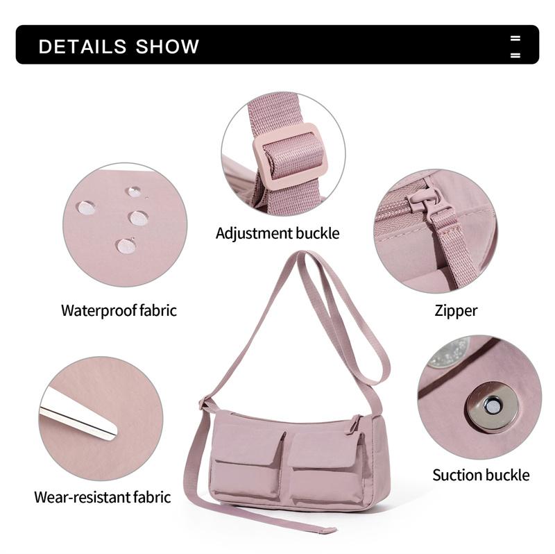 Bolsa Mensageiro Masculina para Deslocamento Bolsa de Ombro Leve Multibolsos Bolsa Feminina