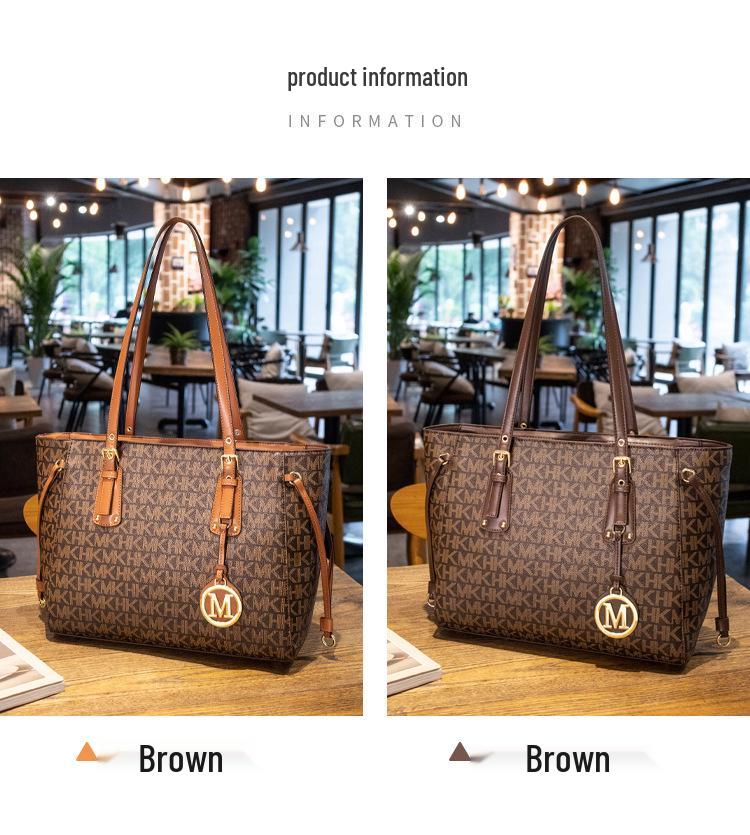 Korean Style 2026 Women's Trendy Casual Lettered Shoulder Bag - Large Capacity Bucket Handbag