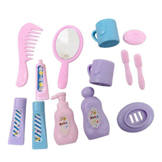 13Pcs/Set Vivid Portable Creative Fine Workmanship Dollhouse Pretend Play Toy Simulation Toothbrush Shampoo Model